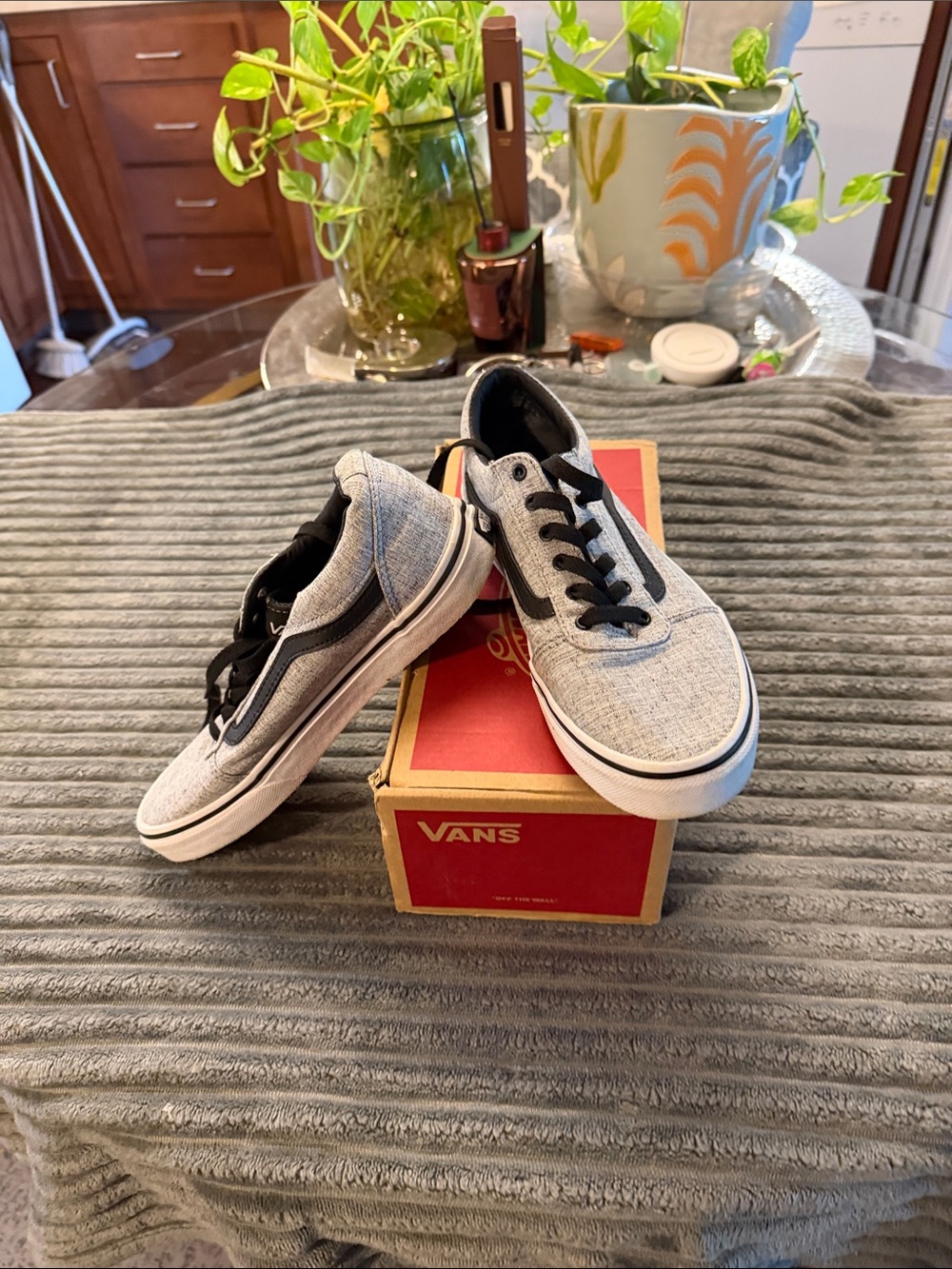 Vans Gray and Black Low-Top Sneakers